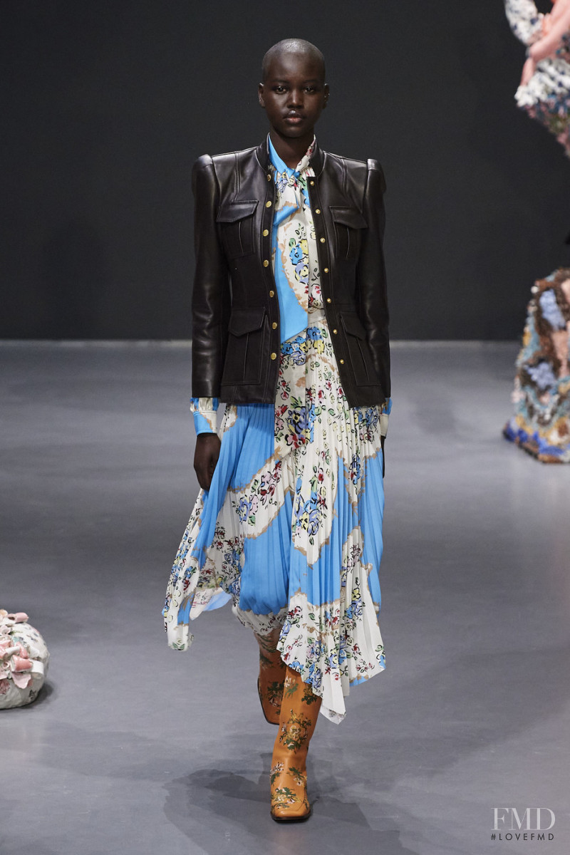 Adut Akech Bior featured in  the Tory Burch fashion show for Autumn/Winter 2020