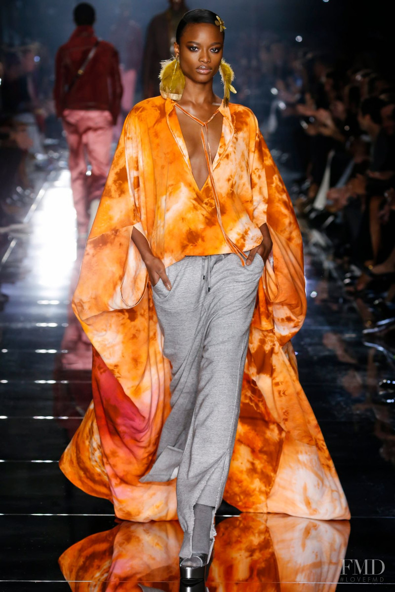 Mayowa Nicholas featured in  the Tom Ford fashion show for Autumn/Winter 2020