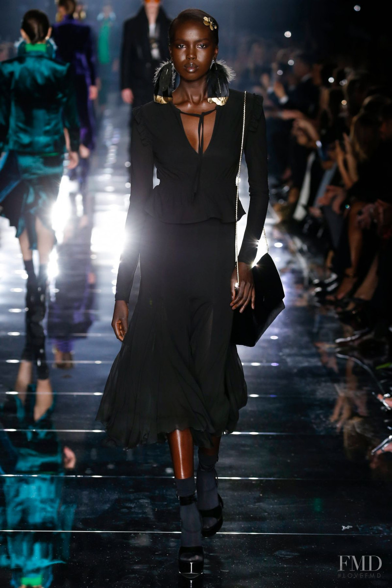 Ajok Madel featured in  the Tom Ford fashion show for Autumn/Winter 2020