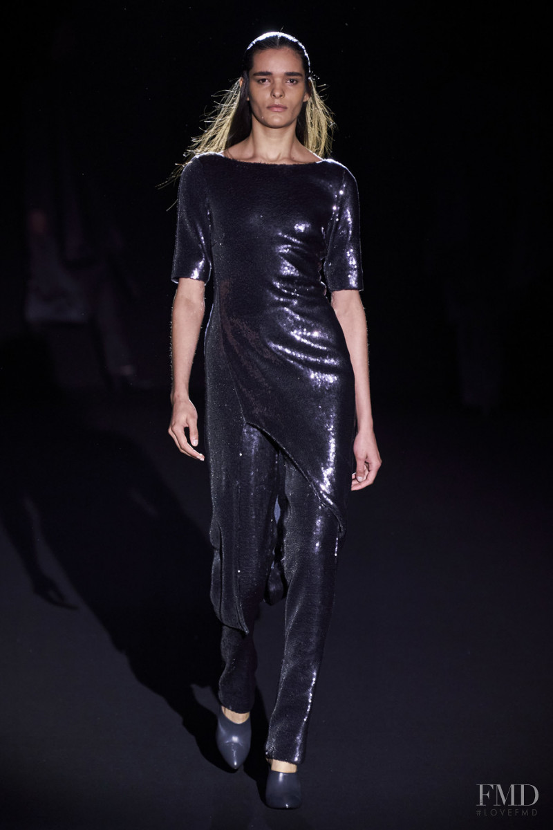 Simone Carvalho featured in  the Sally LaPointe fashion show for Autumn/Winter 2020