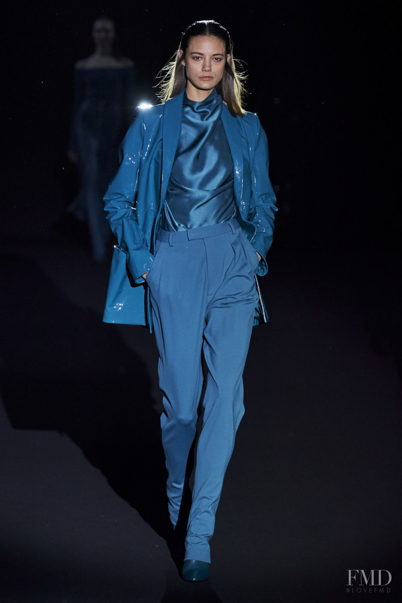 Anja Leuenberger featured in  the Sally LaPointe fashion show for Autumn/Winter 2020