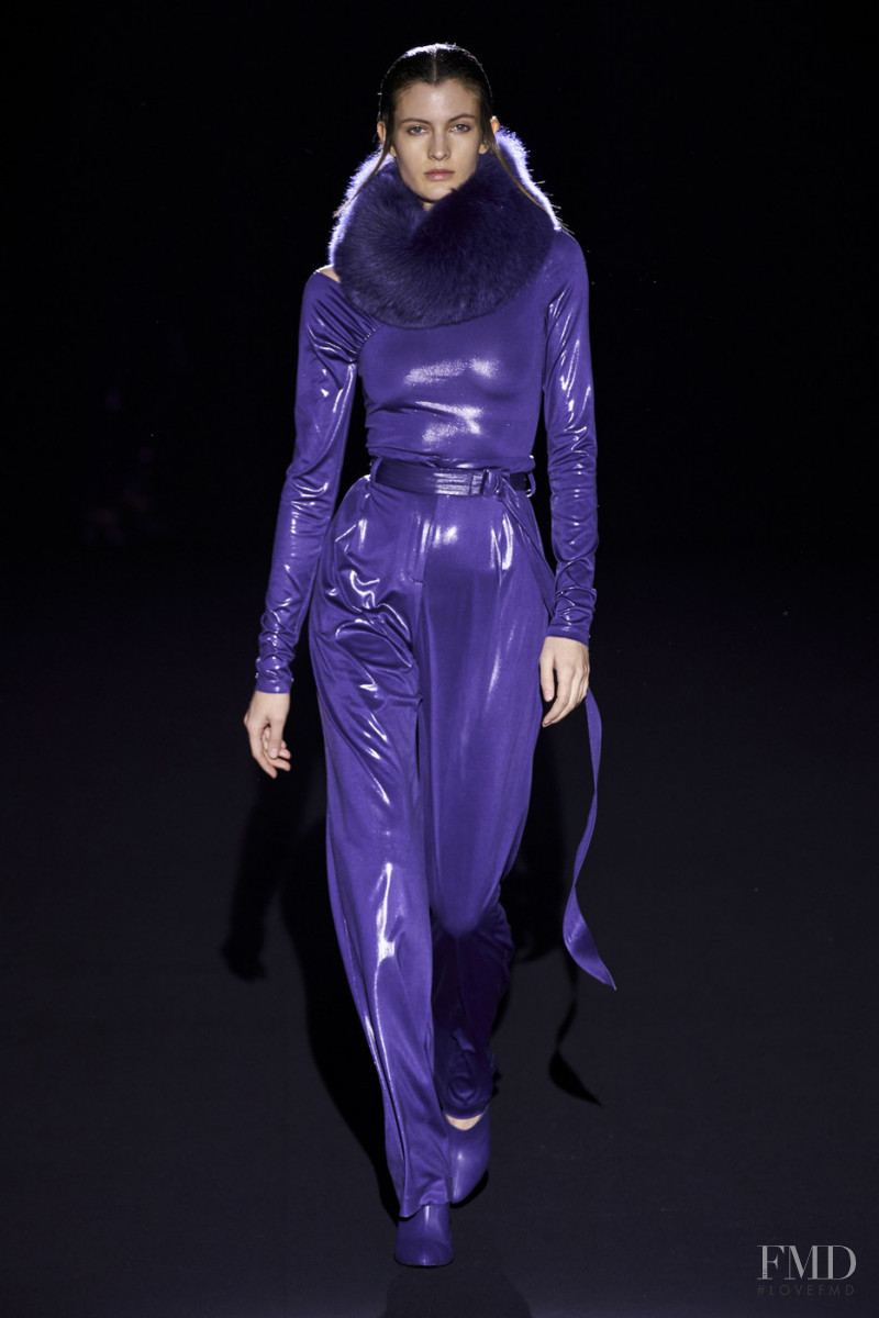 Louise Lefebure featured in  the Sally LaPointe fashion show for Autumn/Winter 2020