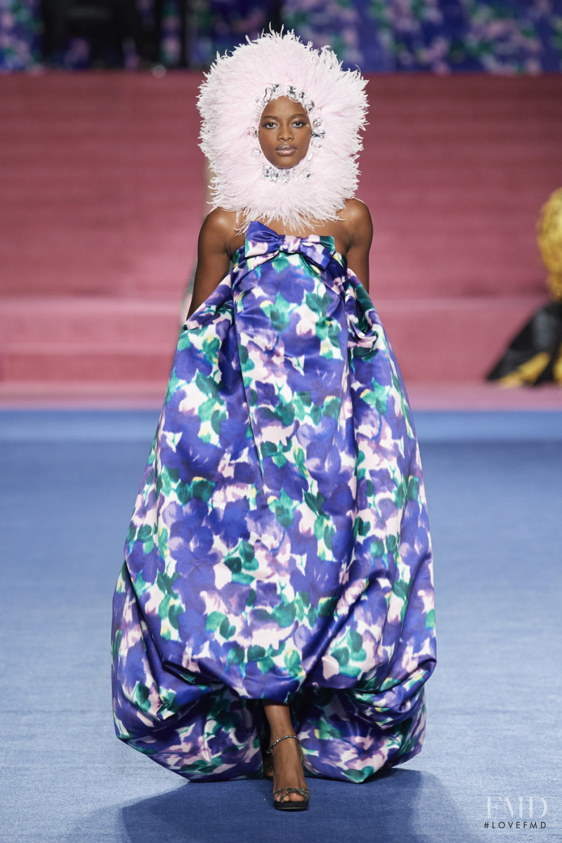 Mayowa Nicholas featured in  the Richard Quinn fashion show for Autumn/Winter 2020