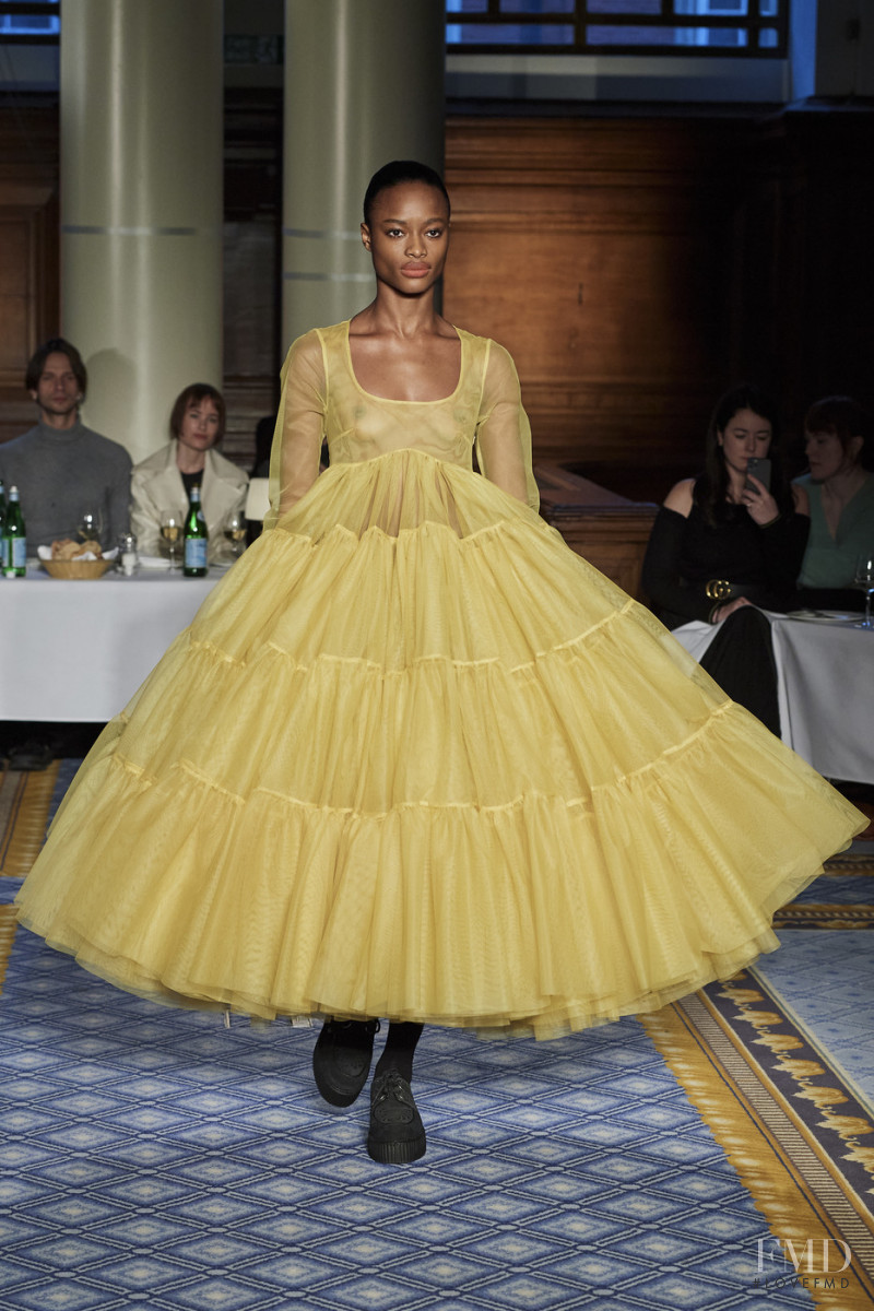 Mayowa Nicholas featured in  the Molly Goddard fashion show for Autumn/Winter 2020