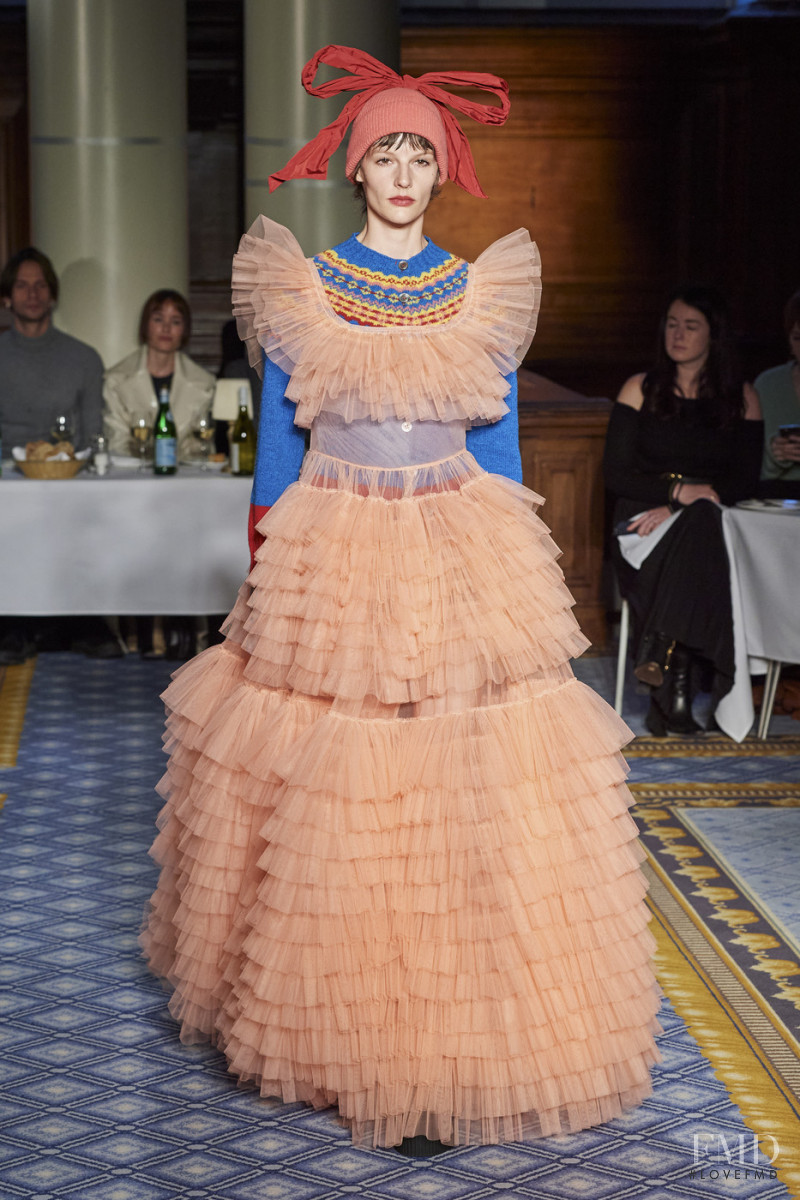 Sara Blomqvist featured in  the Molly Goddard fashion show for Autumn/Winter 2020