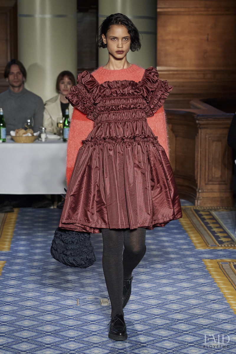 Malaika Holmen featured in  the Molly Goddard fashion show for Autumn/Winter 2020