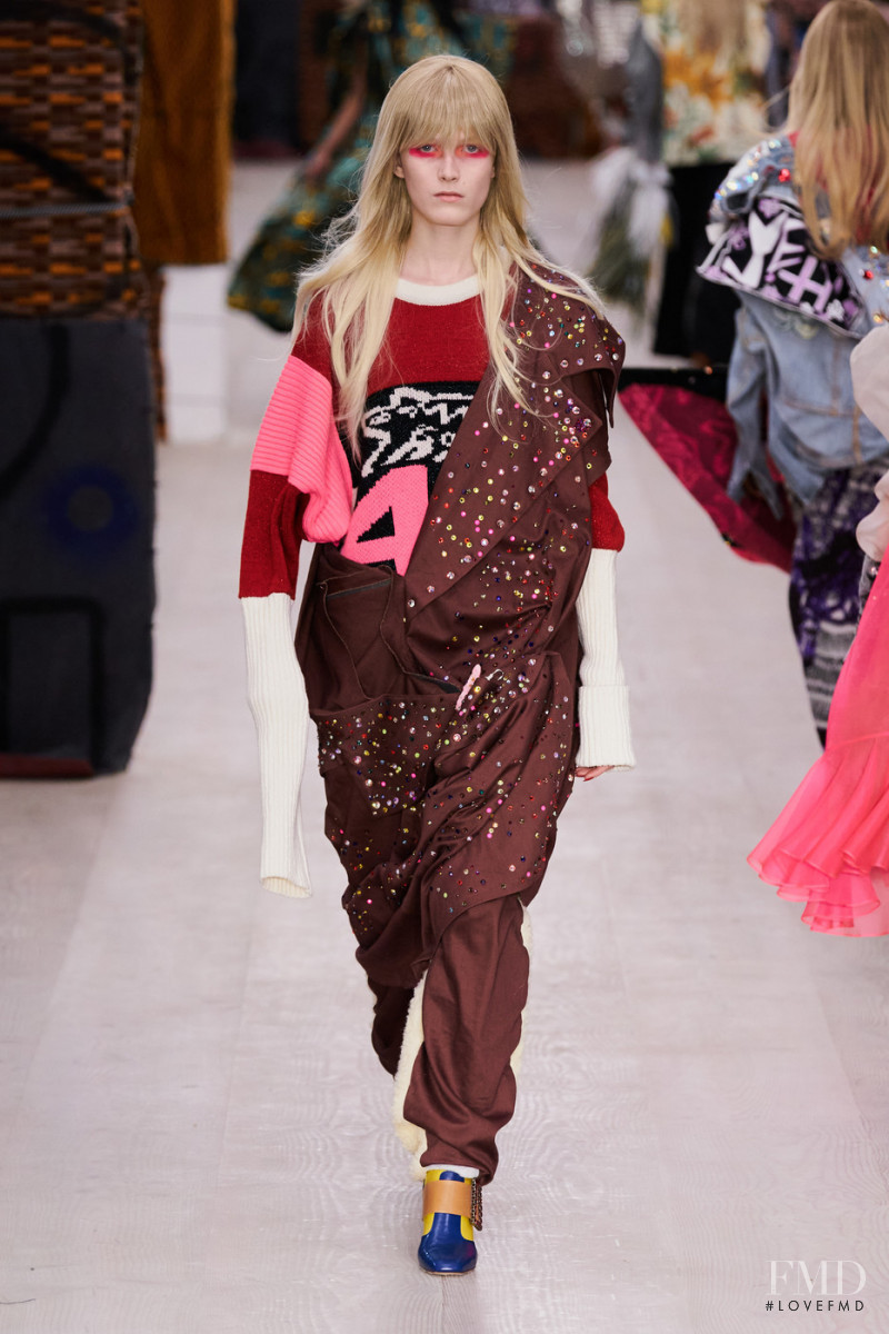 Tessa Bruinsma featured in  the Matty Bovan fashion show for Autumn/Winter 2020