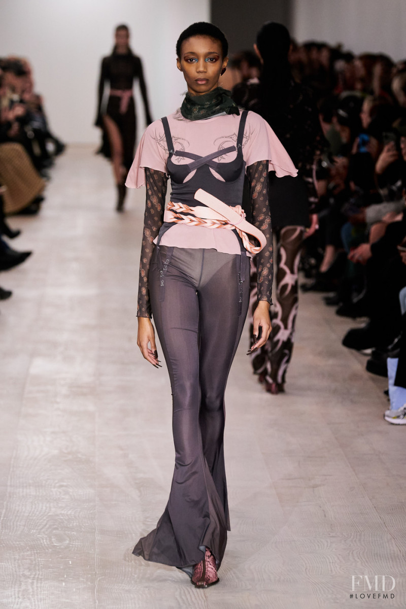 Hannah Shakespeare featured in  the Charlotte Knowles fashion show for Autumn/Winter 2020