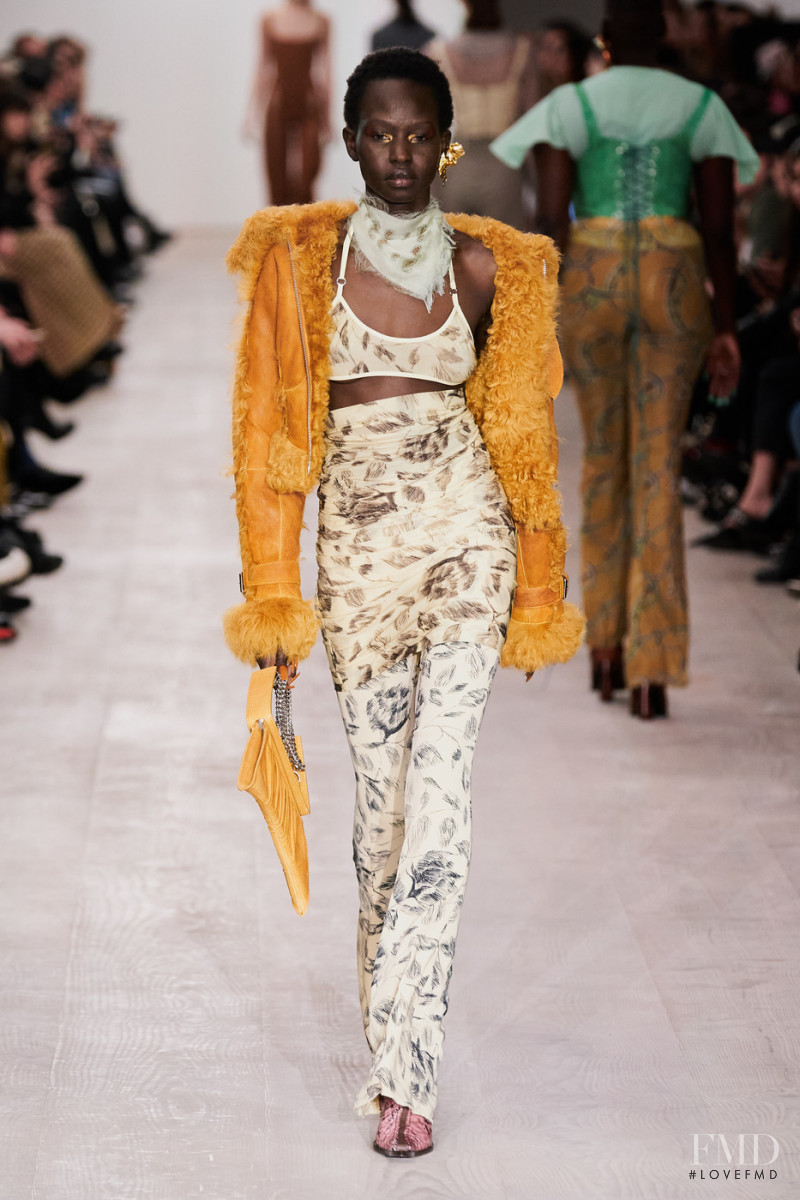 Aweng Chuol featured in  the Charlotte Knowles fashion show for Autumn/Winter 2020