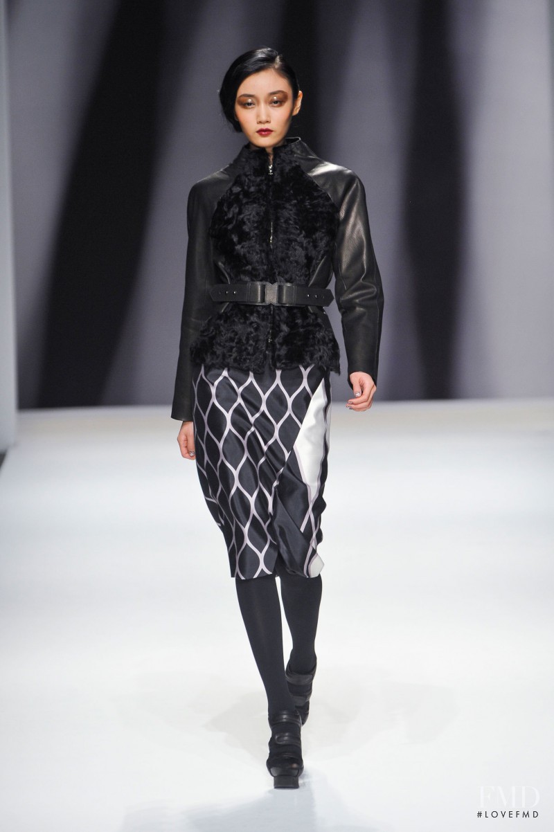 Yi Fei Li featured in  the Bibhu Mohapatra fashion show for Autumn/Winter 2013