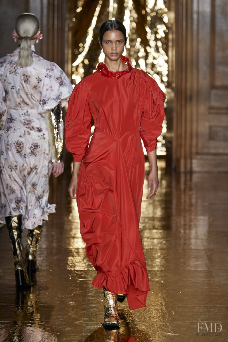 Malaika Holmen featured in  the Preen by Thornton Bregazzi fashion show for Autumn/Winter 2020