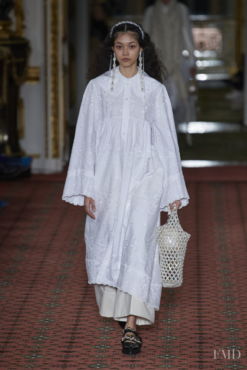 Mika Schneider featured in  the Simone Rocha fashion show for Autumn/Winter 2020