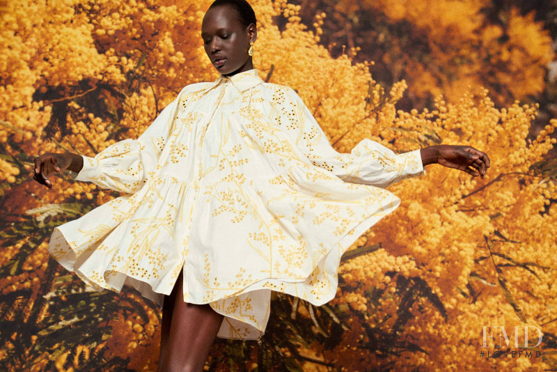 Ajak Deng featured in  the Aje lookbook for Resort 2020