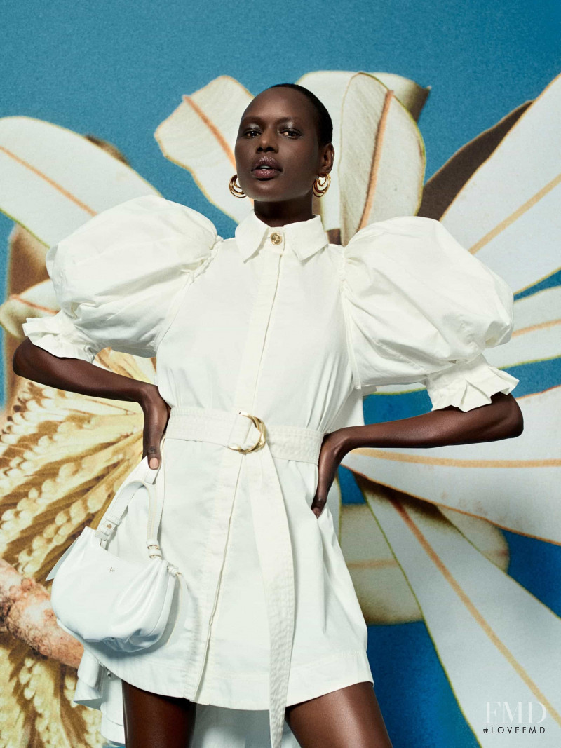 Ajak Deng featured in  the Aje lookbook for Resort 2020