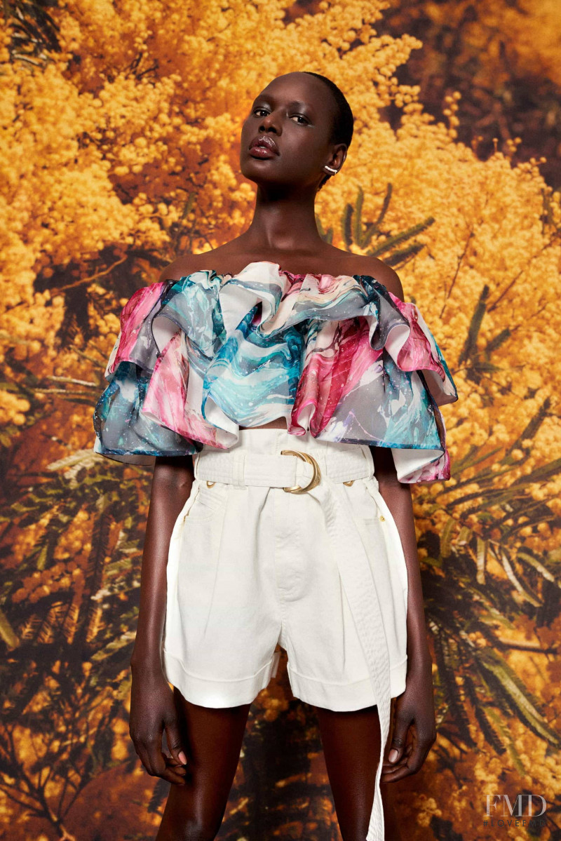 Ajak Deng featured in  the Aje lookbook for Resort 2020