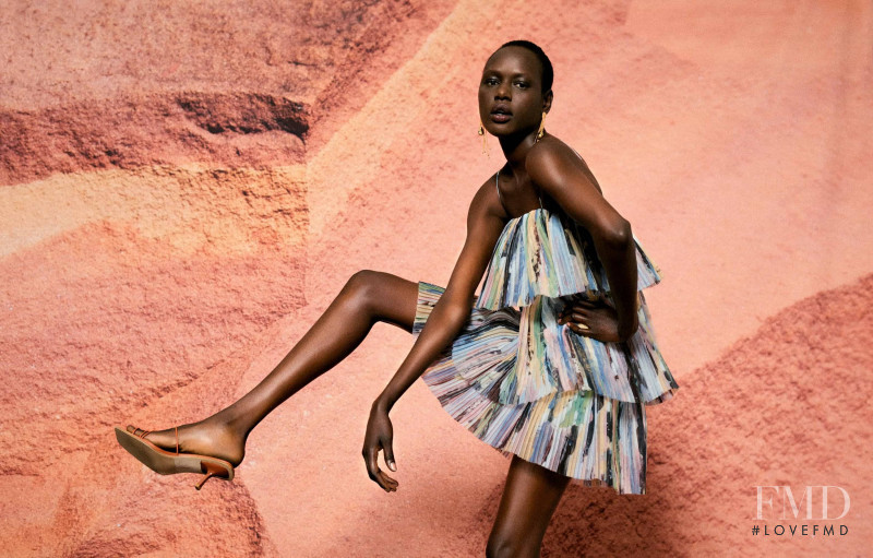 Ajak Deng featured in  the Aje lookbook for Resort 2020