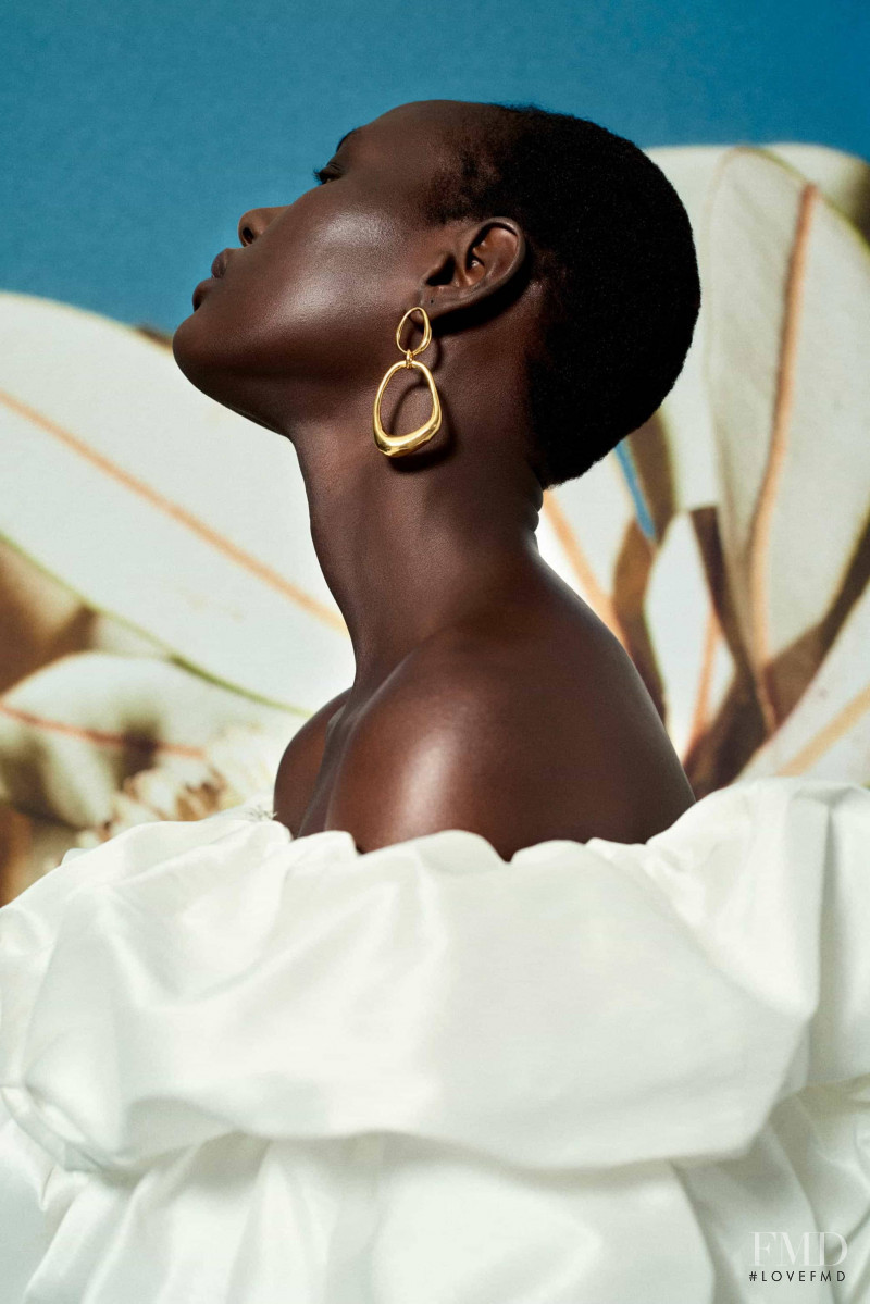 Ajak Deng featured in  the Aje lookbook for Resort 2020