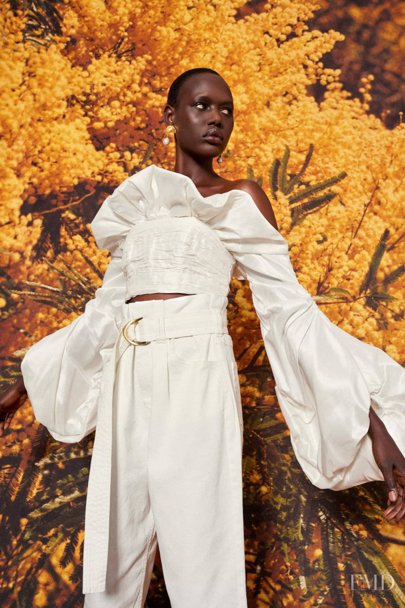 Ajak Deng featured in  the Aje lookbook for Resort 2020