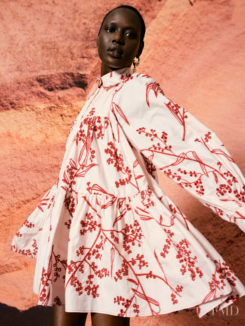 Ajak Deng featured in  the Aje lookbook for Resort 2020