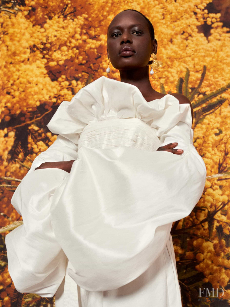 Ajak Deng featured in  the Aje lookbook for Resort 2020