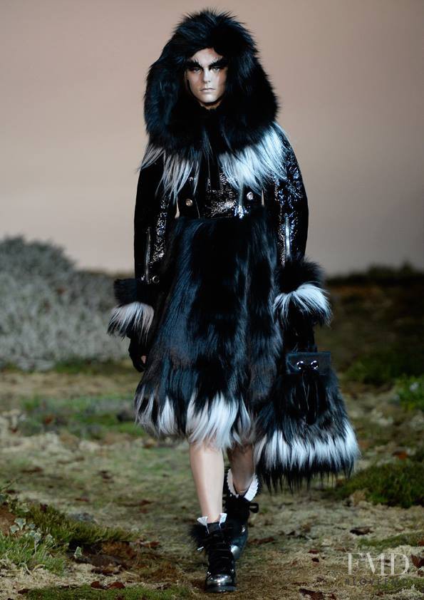 Olivia David featured in  the Alexander McQueen fashion show for Autumn/Winter 2014