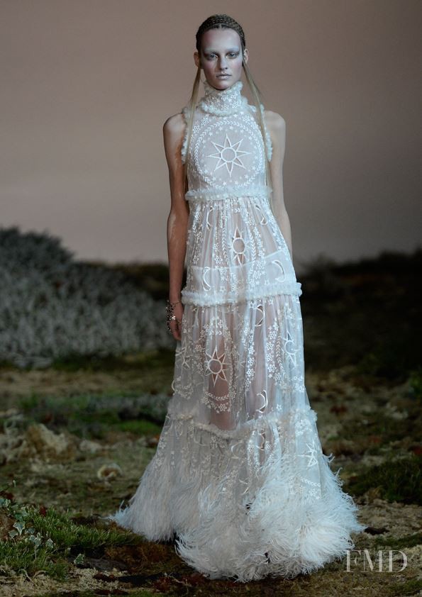 Maartje Verhoef featured in  the Alexander McQueen fashion show for Autumn/Winter 2014