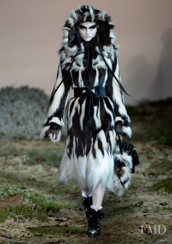 Katlin Aas featured in  the Alexander McQueen fashion show for Autumn/Winter 2014