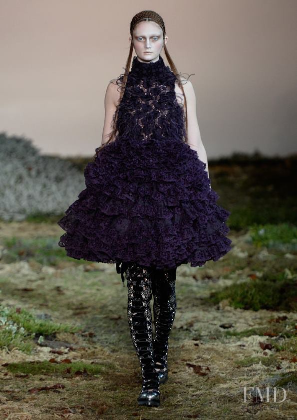 Sophie Touchet featured in  the Alexander McQueen fashion show for Autumn/Winter 2014