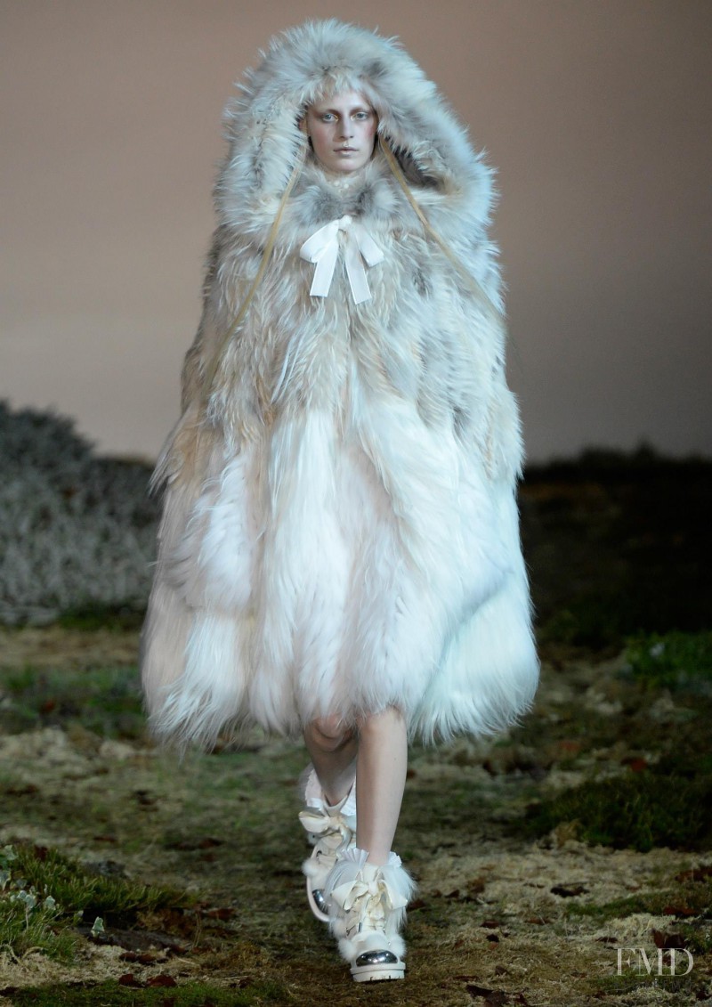 Julia Nobis featured in  the Alexander McQueen fashion show for Autumn/Winter 2014