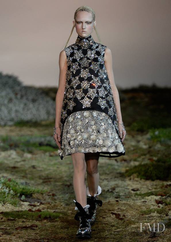 Harleth Kuusik featured in  the Alexander McQueen fashion show for Autumn/Winter 2014