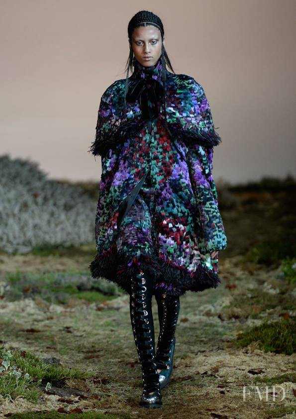 Imaan Hammam featured in  the Alexander McQueen fashion show for Autumn/Winter 2014