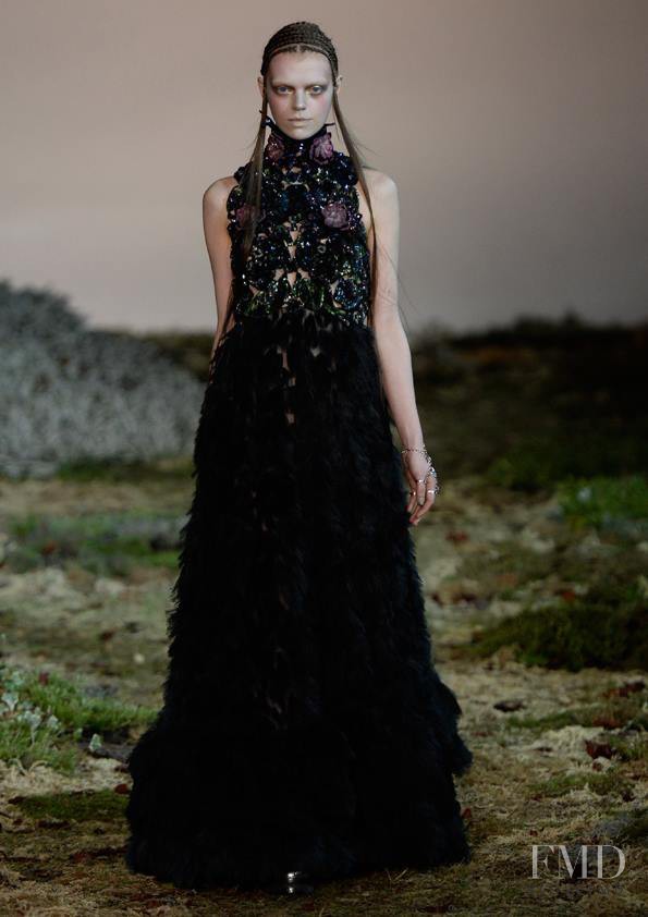 Sarah Taylor featured in  the Alexander McQueen fashion show for Autumn/Winter 2014