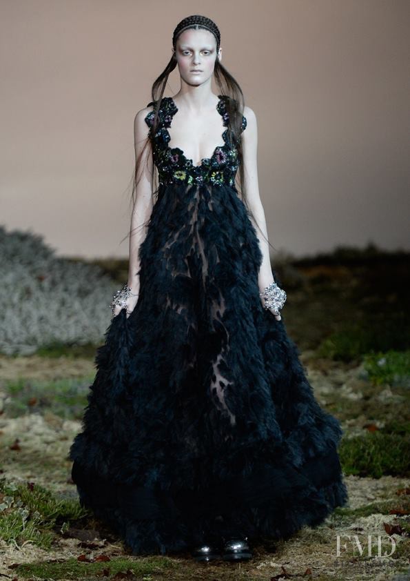Kremi Otashliyska featured in  the Alexander McQueen fashion show for Autumn/Winter 2014