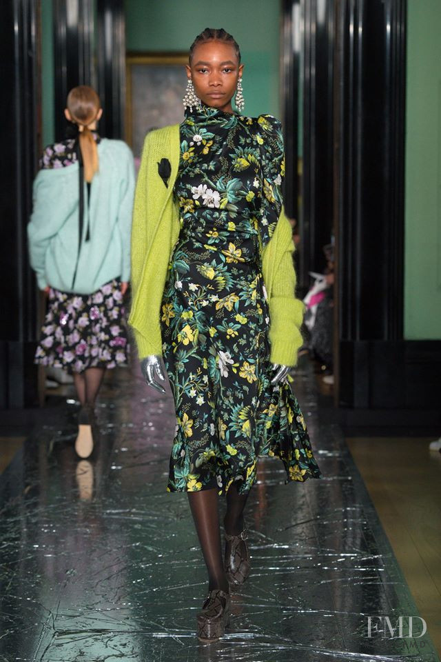 Amal Tobi Adebayo featured in  the Erdem fashion show for Autumn/Winter 2020