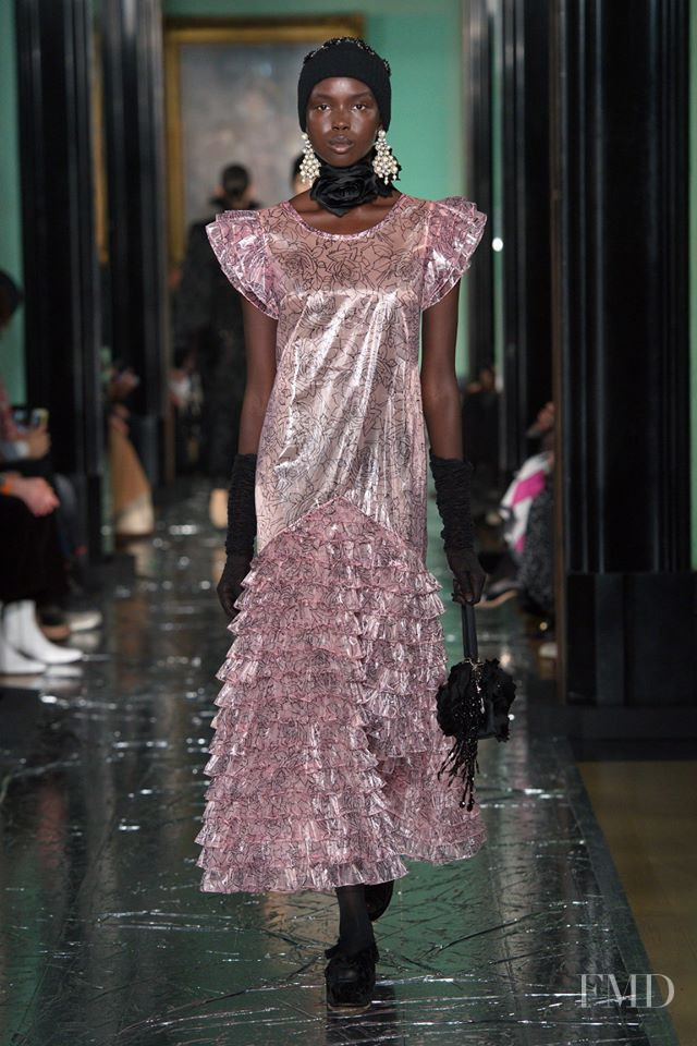 Ajok Madel featured in  the Erdem fashion show for Autumn/Winter 2020