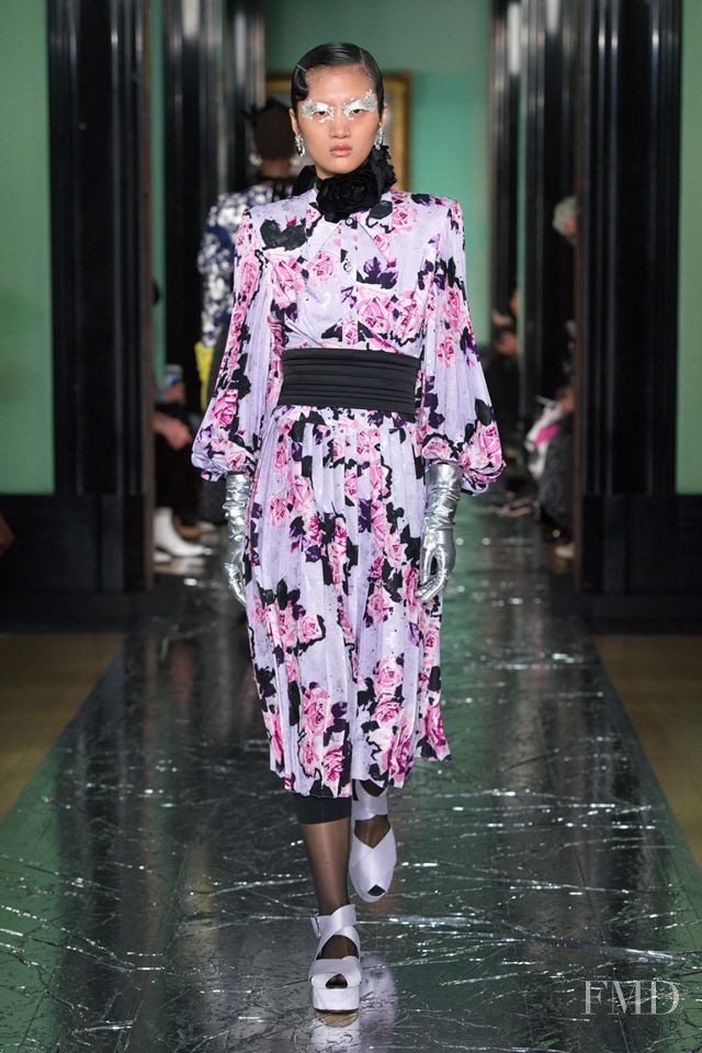 Yilan Hua featured in  the Erdem fashion show for Autumn/Winter 2020