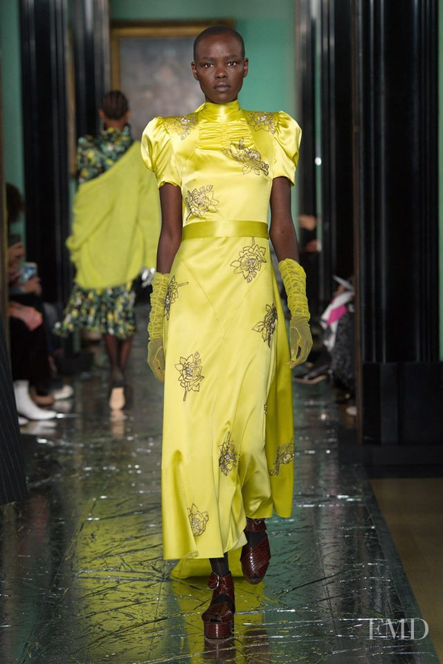 Grace Bol featured in  the Erdem fashion show for Autumn/Winter 2020