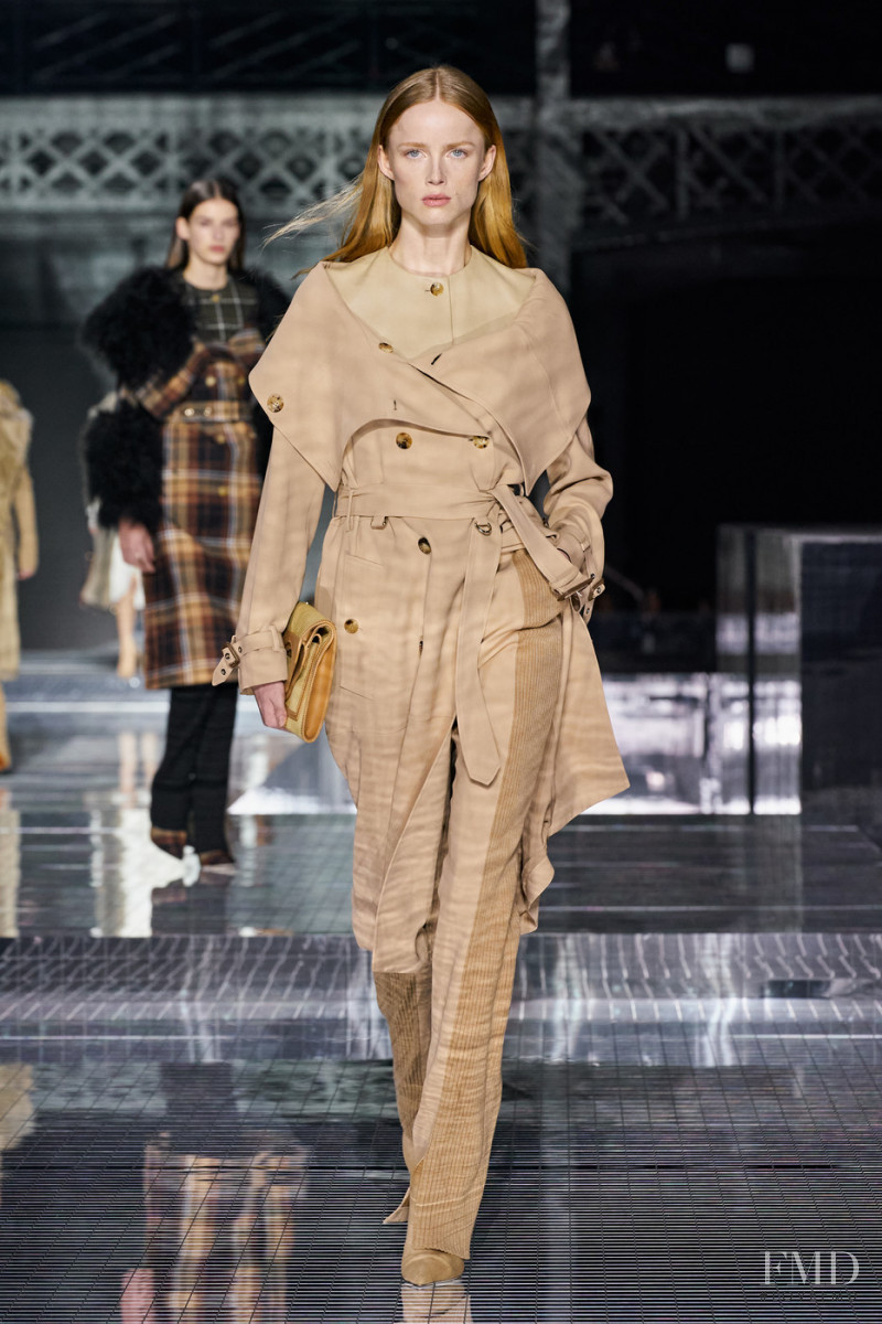 Rianne Van Rompaey featured in  the Burberry fashion show for Autumn/Winter 2020
