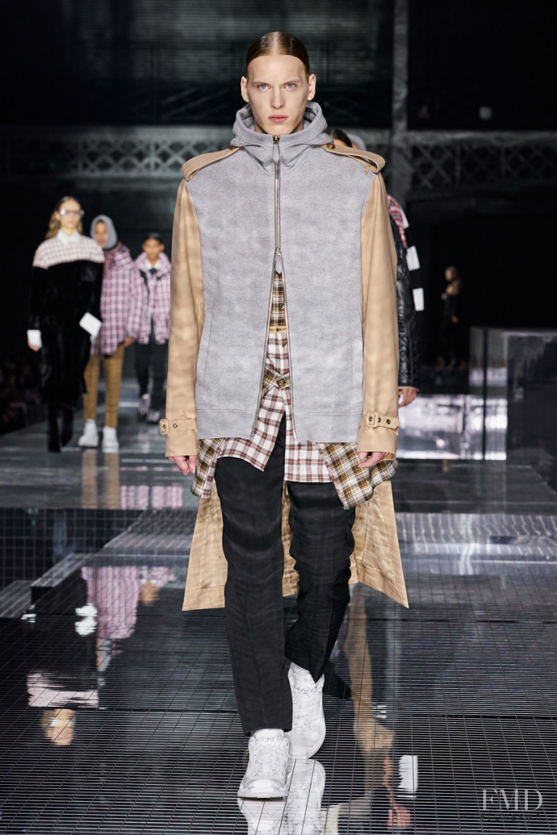 Kristians Jakovlevs featured in  the Burberry fashion show for Autumn/Winter 2020