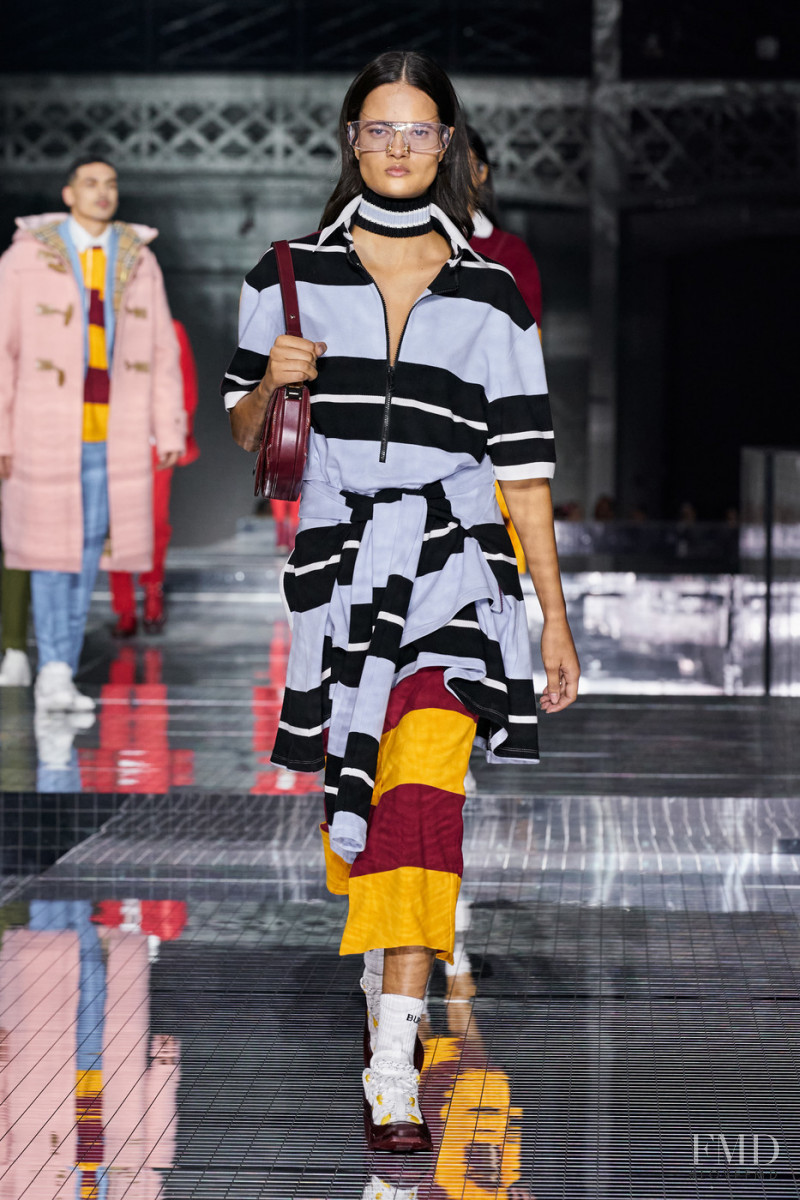 Amanda Martins featured in  the Burberry fashion show for Autumn/Winter 2020