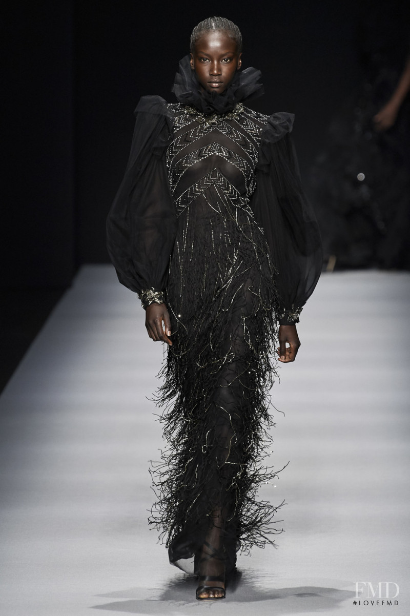 Anok Yai featured in  the Alberta Ferretti fashion show for Autumn/Winter 2020
