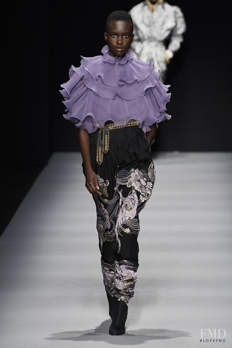 Achenrin Madit featured in  the Alberta Ferretti fashion show for Autumn/Winter 2020