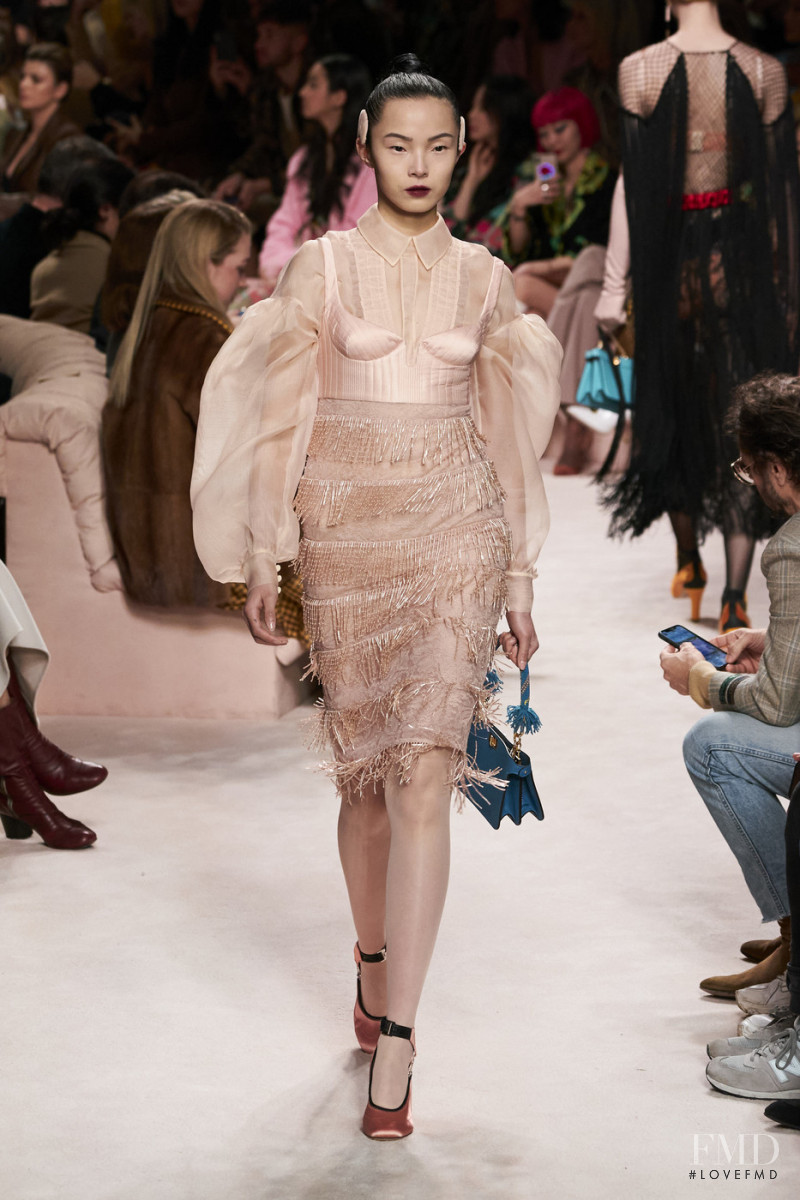 Xiao Wen Ju featured in  the Fendi fashion show for Autumn/Winter 2020