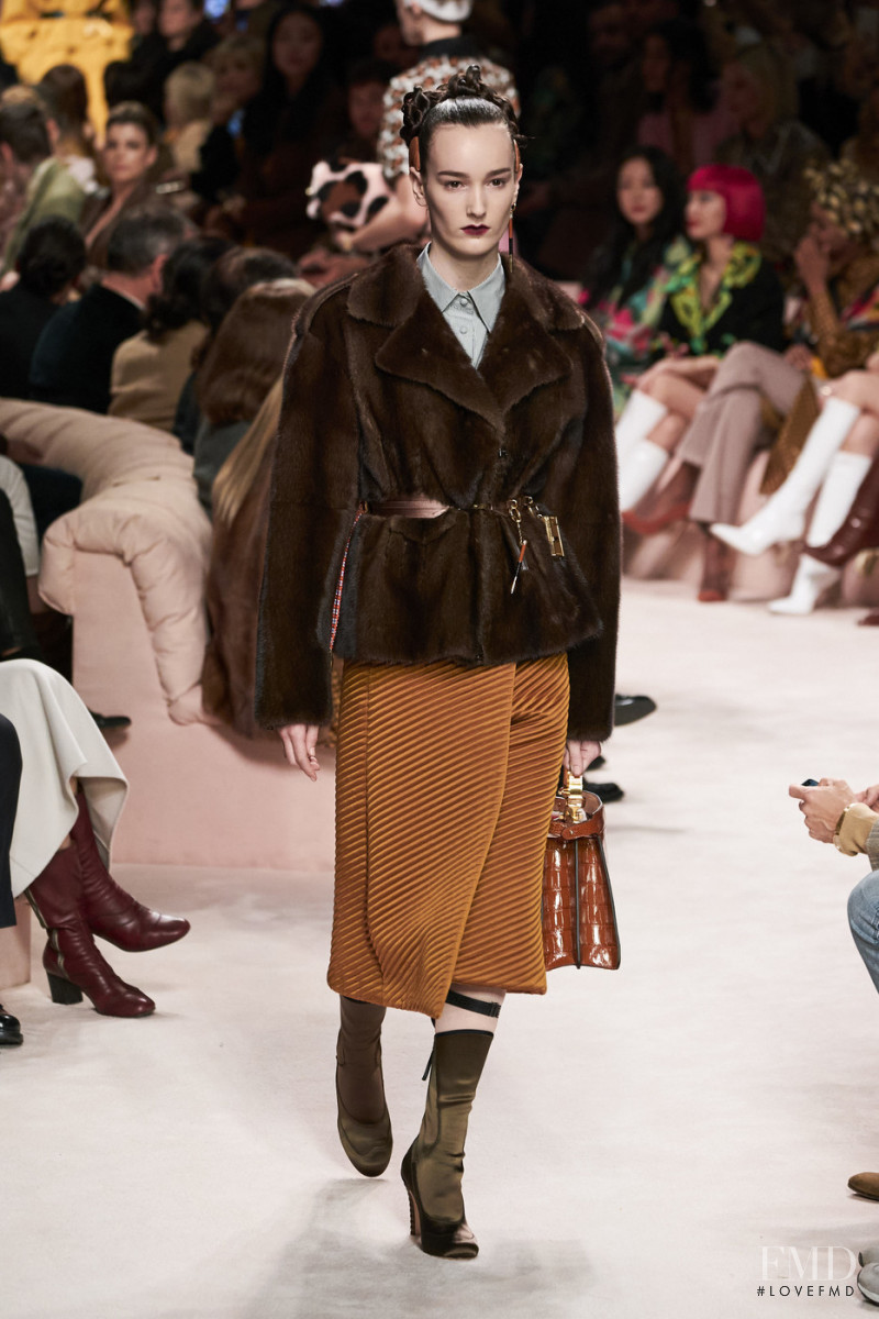 Mel Amy Van Roemburg featured in  the Fendi fashion show for Autumn/Winter 2020