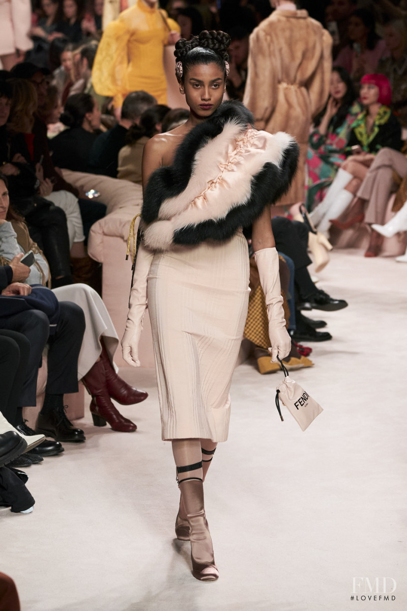 Imaan Hammam featured in  the Fendi fashion show for Autumn/Winter 2020
