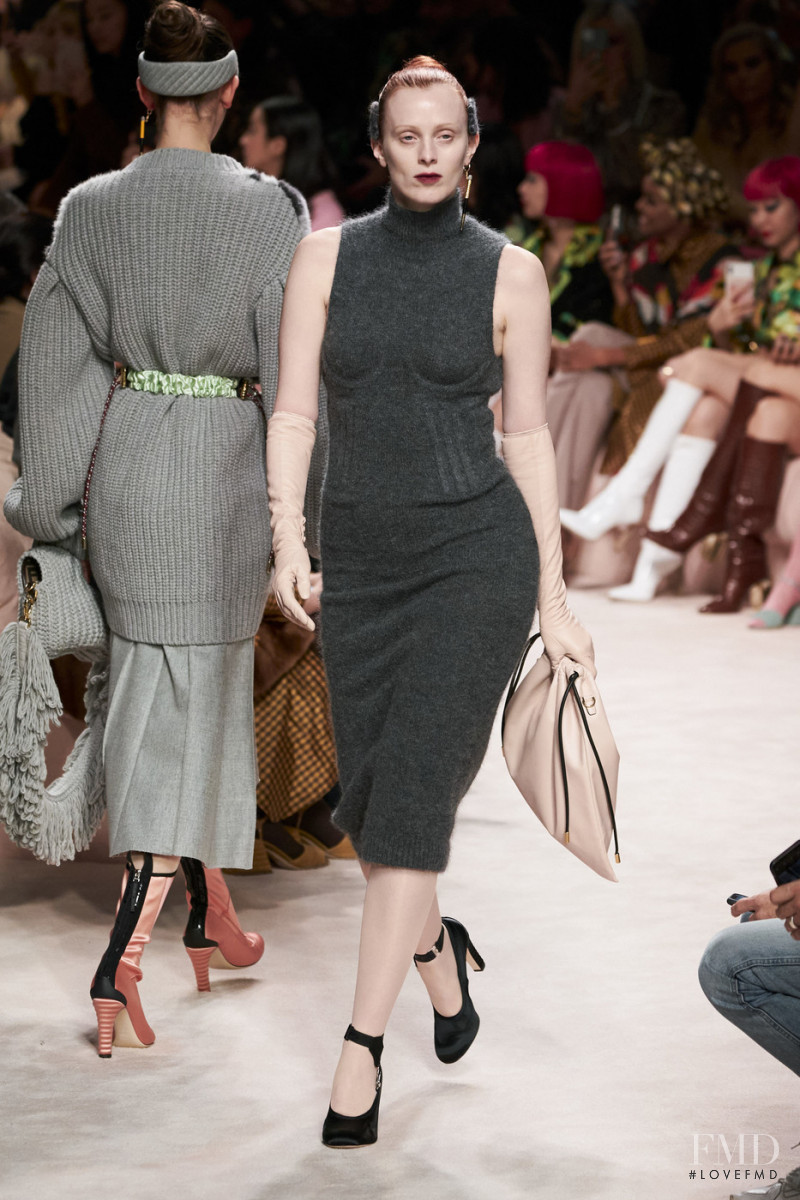 Karen Elson featured in  the Fendi fashion show for Autumn/Winter 2020