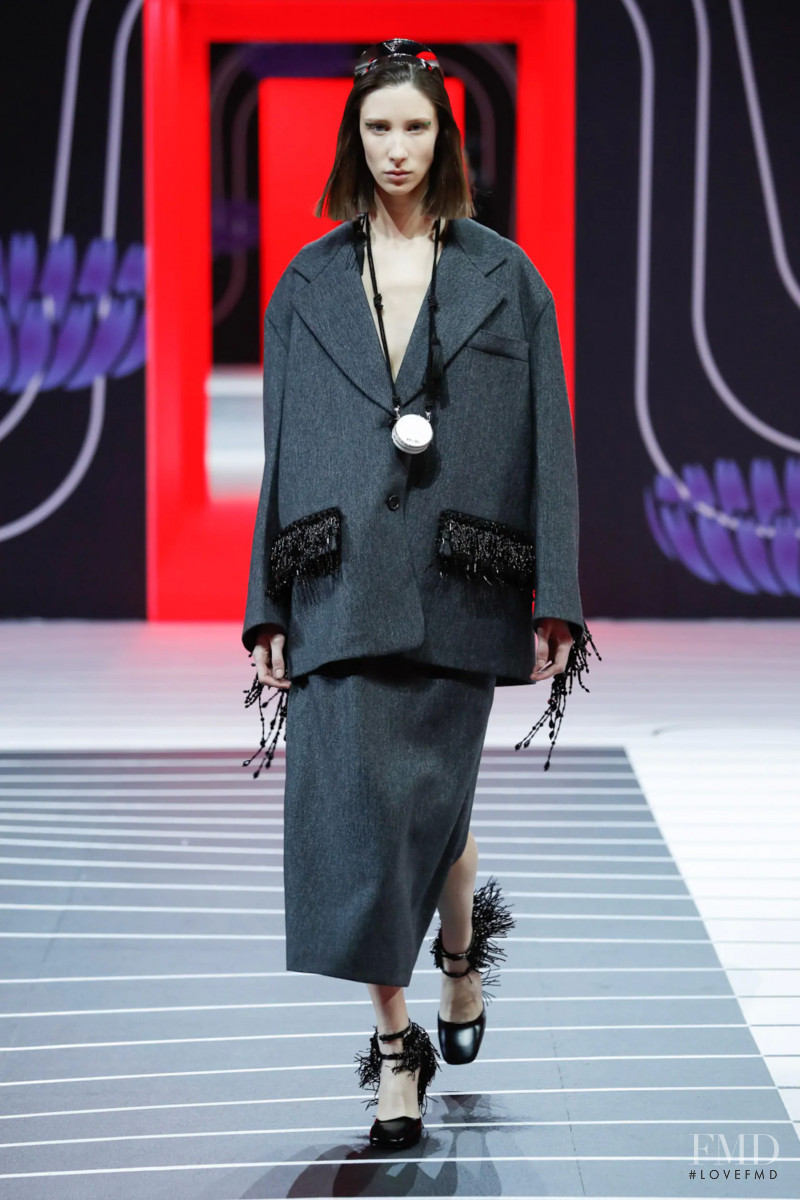 Sasha Knysh featured in  the Prada fashion show for Autumn/Winter 2020