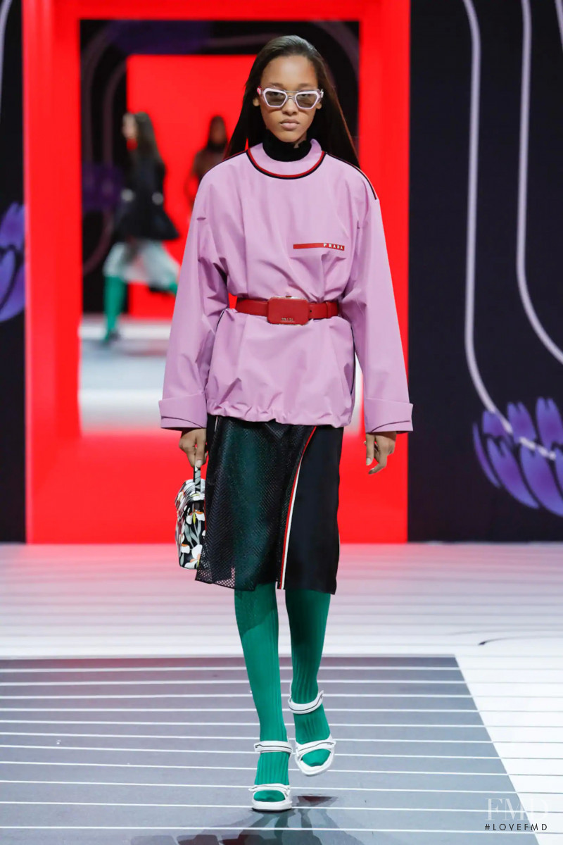 Sculy Mejia Escobosa featured in  the Prada fashion show for Autumn/Winter 2020