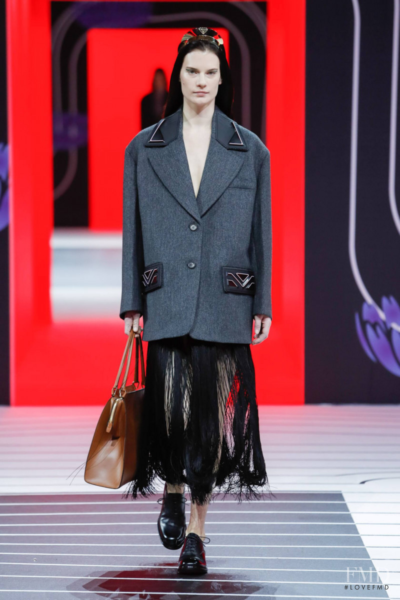 Querelle Jansen featured in  the Prada fashion show for Autumn/Winter 2020