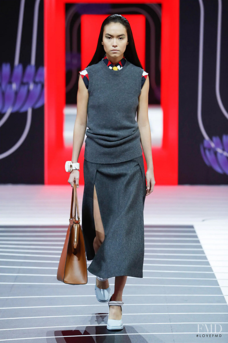 Maryel Uchida featured in  the Prada fashion show for Autumn/Winter 2020